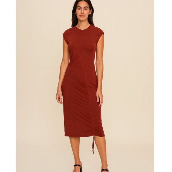 Raquel Allegra Gathered Tie Midi Dress Size Small EUC - Picture 1 of 5